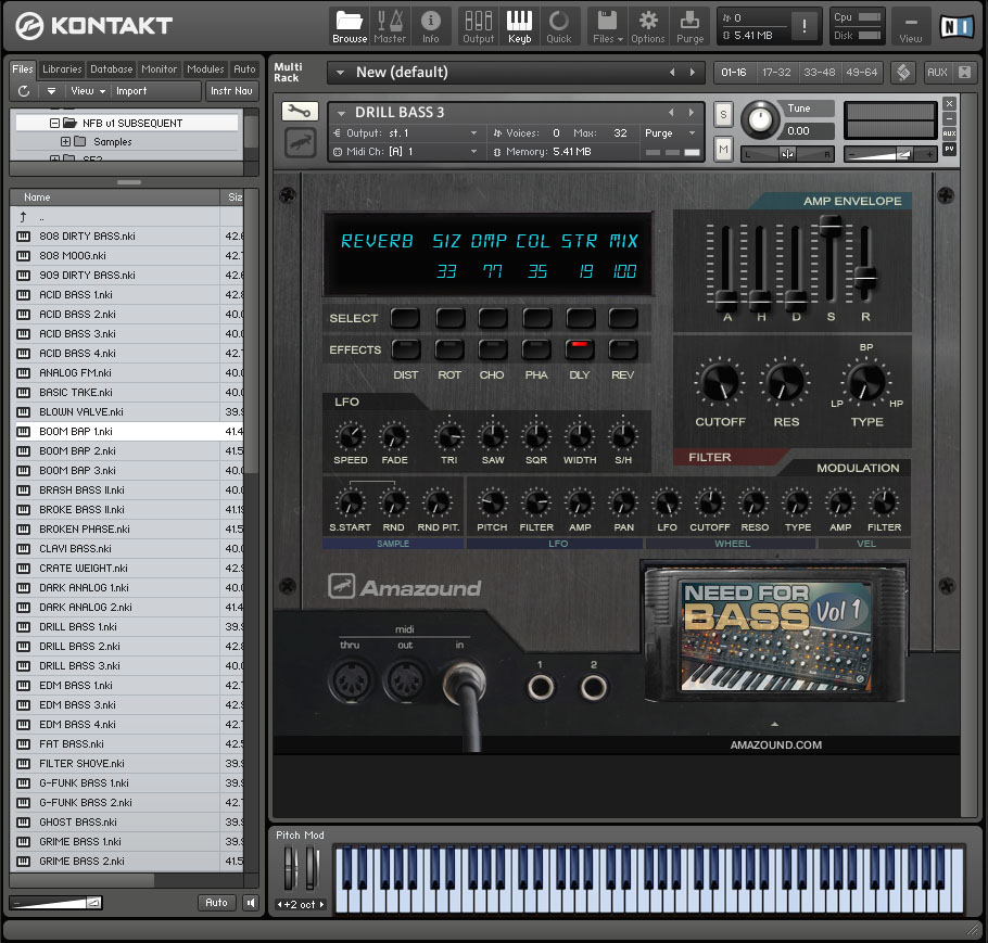 Need for Bass Vol 1 presets GUI