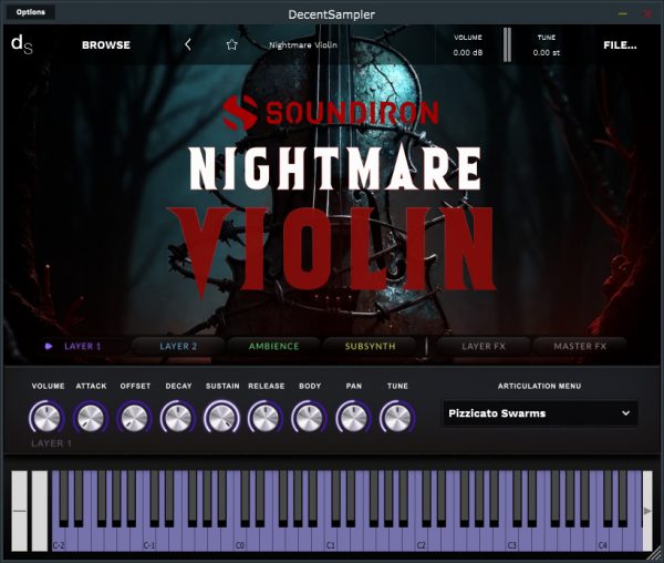 Nightmare Violin Decent Sampler GUI