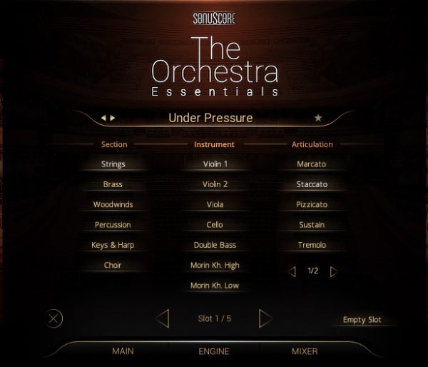 The Orchestra Essentials Instrument Browser