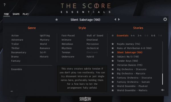 The Score Essentials GUI 5