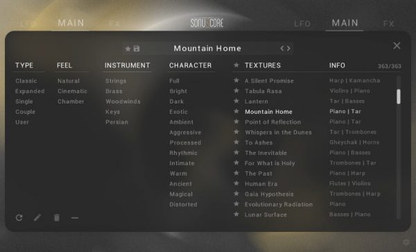 Time Textures Expanded Preset browser